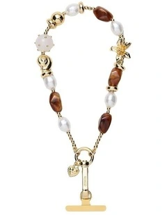 Oleander Phone Wrist Strap Pouch  in Light Gold