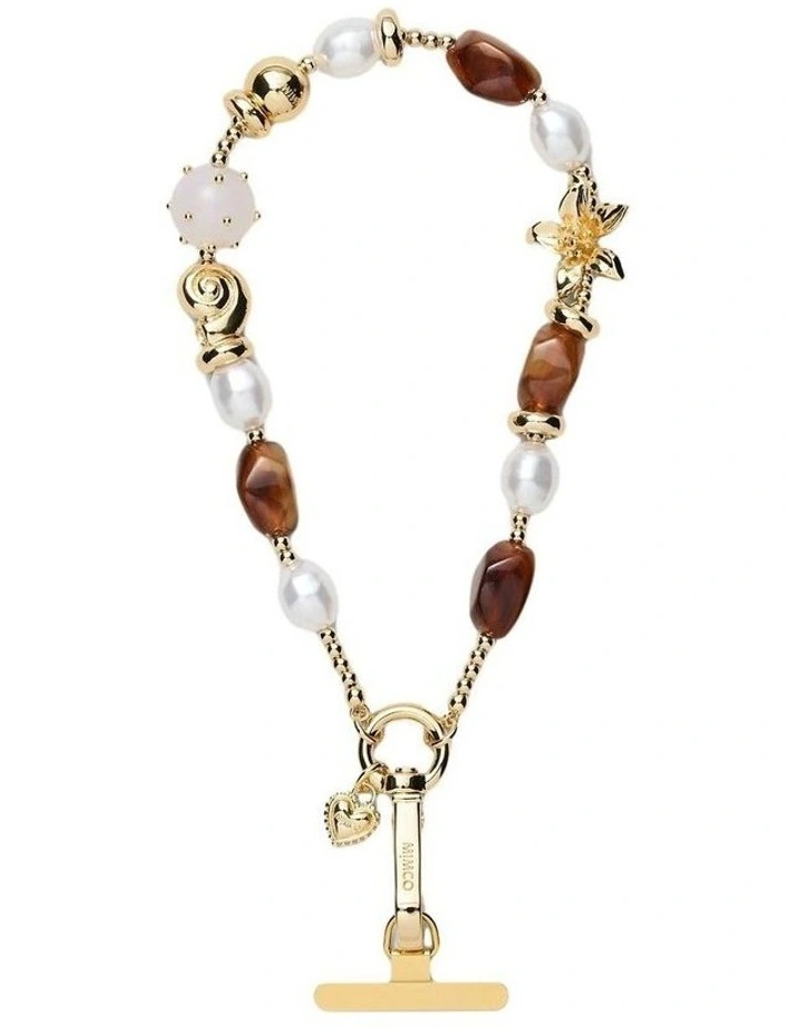 Oleander Phone Wrist Strap Pouch  in Light Gold image 1