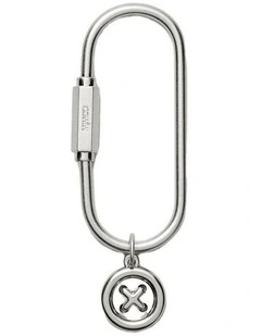 Button Carabiner Pouch  in Silver