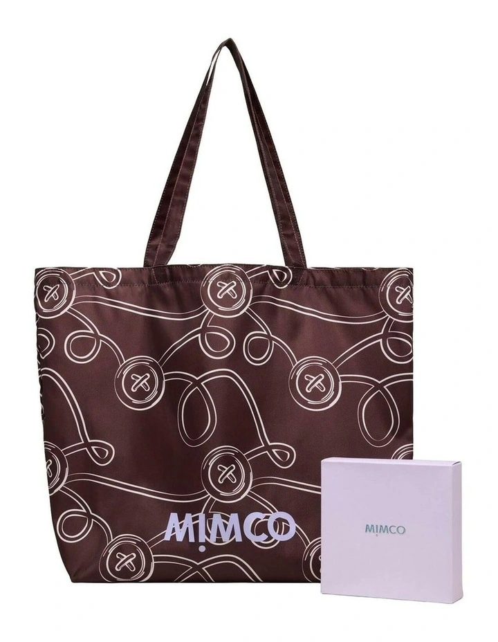 Mimco Packable Tote Bag In A Gift Box Umbrellas & Gifting in Chocolate image 1