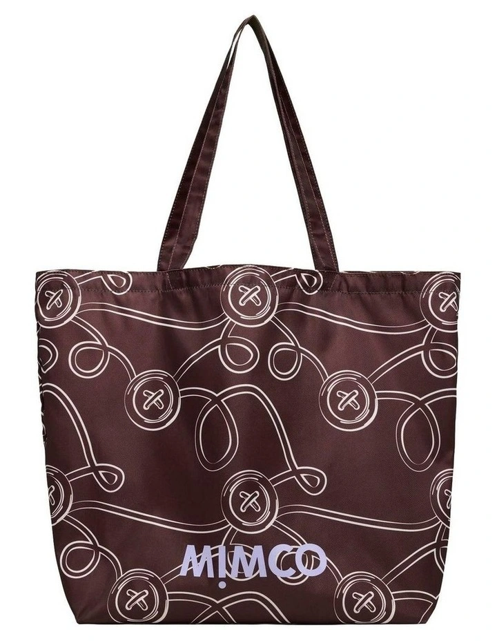 Mimco Packable Tote Bag In A Gift Box Umbrellas & Gifting in Chocolate image 4