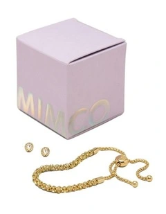 Dazzle Bracelet And Encanto Studs In A Gift Box Umbrellas & Gifting in Gold