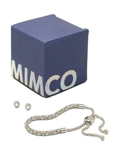 Dazzle Bracelet And Encanto Studs In A Gift Box Umbrellas & Gifting in Silver