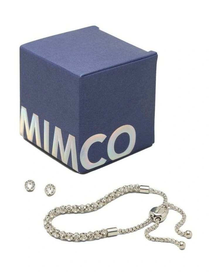 Dazzle Bracelet And Encanto Studs In A Gift Box Umbrellas & Gifting in Silver image 1
