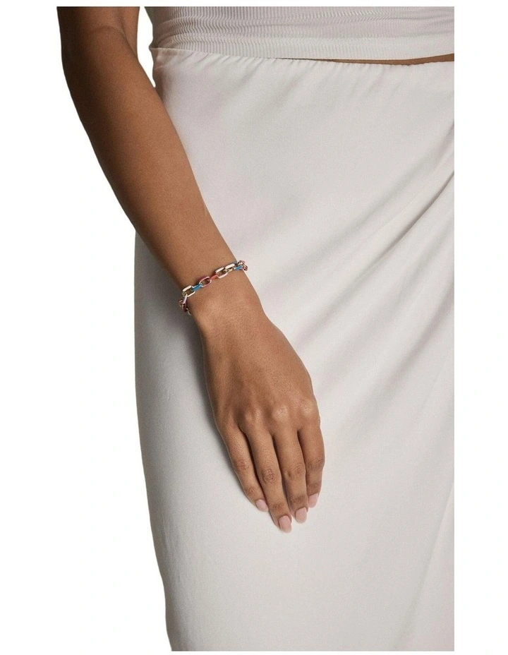 Vivid Chain Bracelet Wrist in Multi image 4