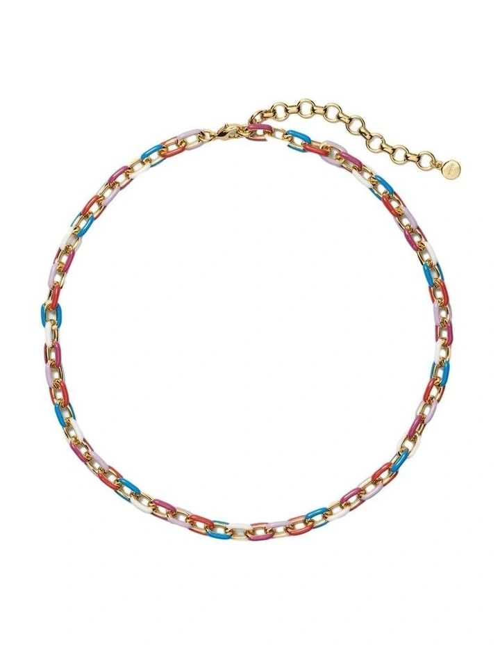 Vivid Chain Necklace Neck in Multi image 3