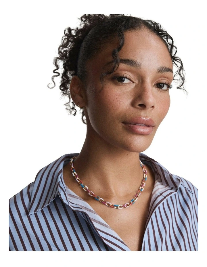 Vivid Chain Necklace Neck in Multi image 4