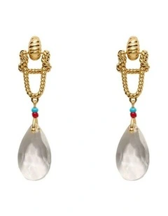 Lucid Cove Drop Earrings Ear in Gold