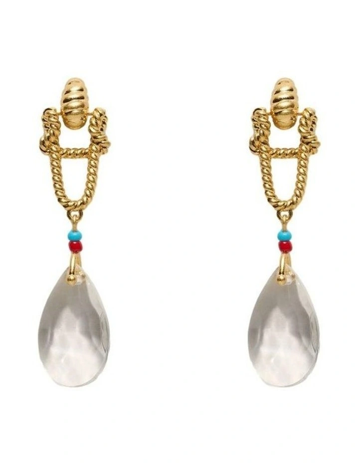 Lucid Cove Drop Earrings Ear in Gold image 1