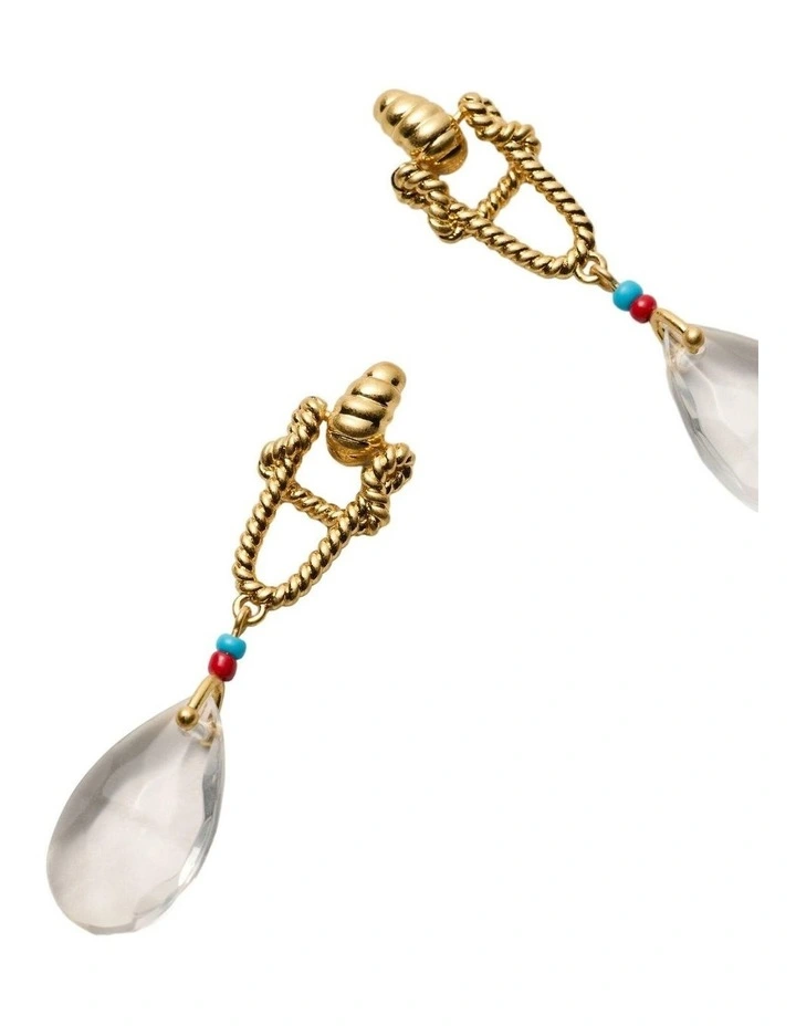 Lucid Cove Drop Earrings Ear in Gold image 2