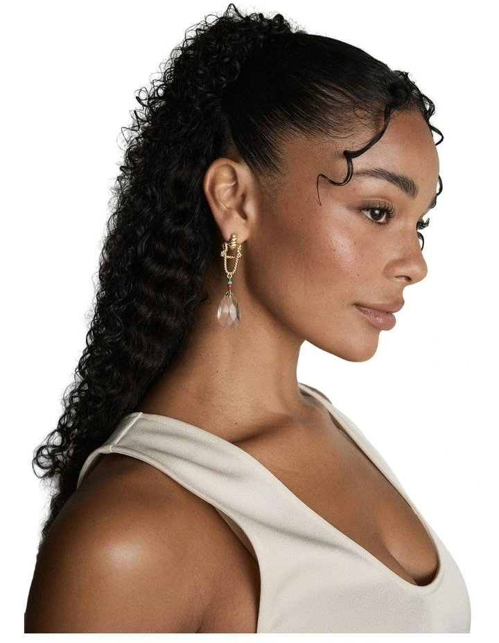 Lucid Cove Drop Earrings Ear in Gold image 4
