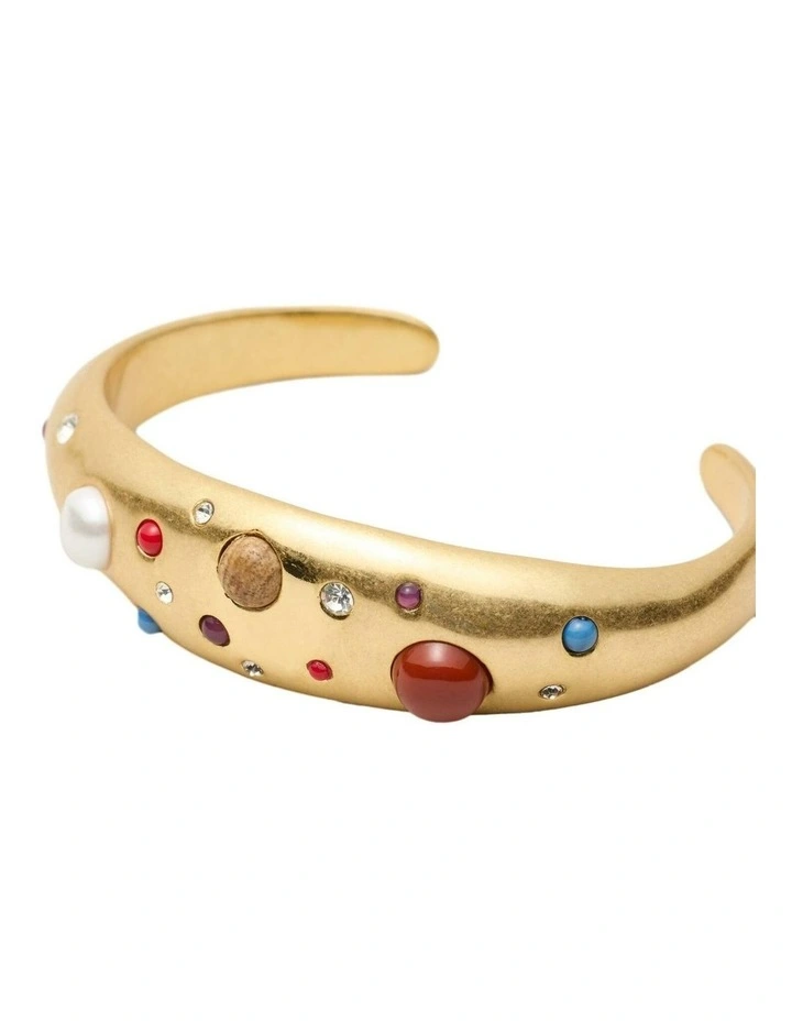 Thalina Cuff Bangle Wrist in Gold image 2