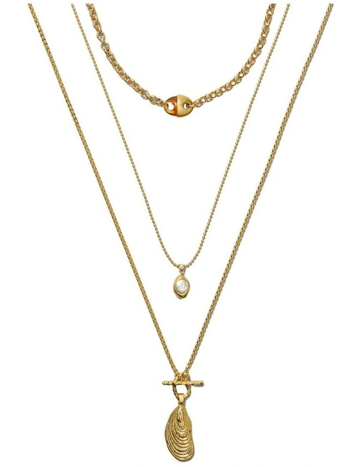 Thalina Necklace Trio Neck in Gold image 1