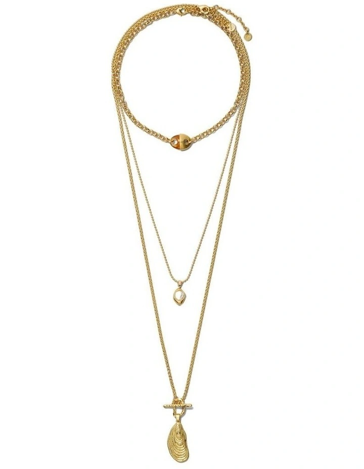 Thalina Necklace Trio Neck in Gold image 3