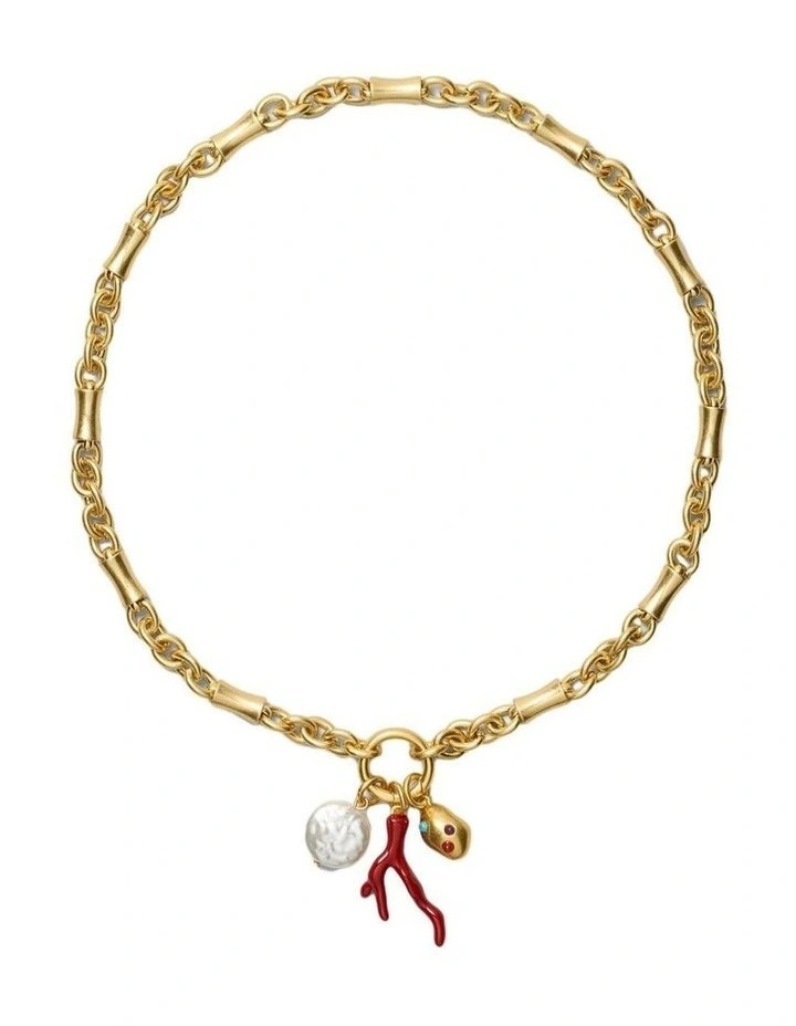 Cladiella Charm Necklace Neck in Gold image 4