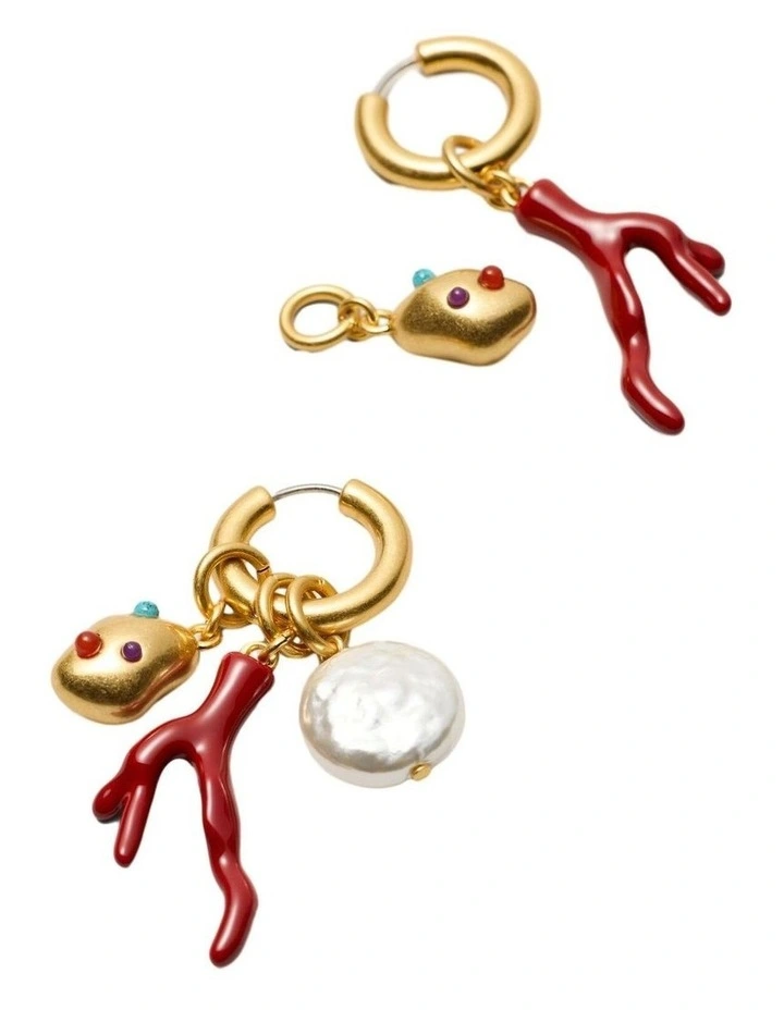 Cladiella Charm Hoop Earrings Ear in Multicolour image 2