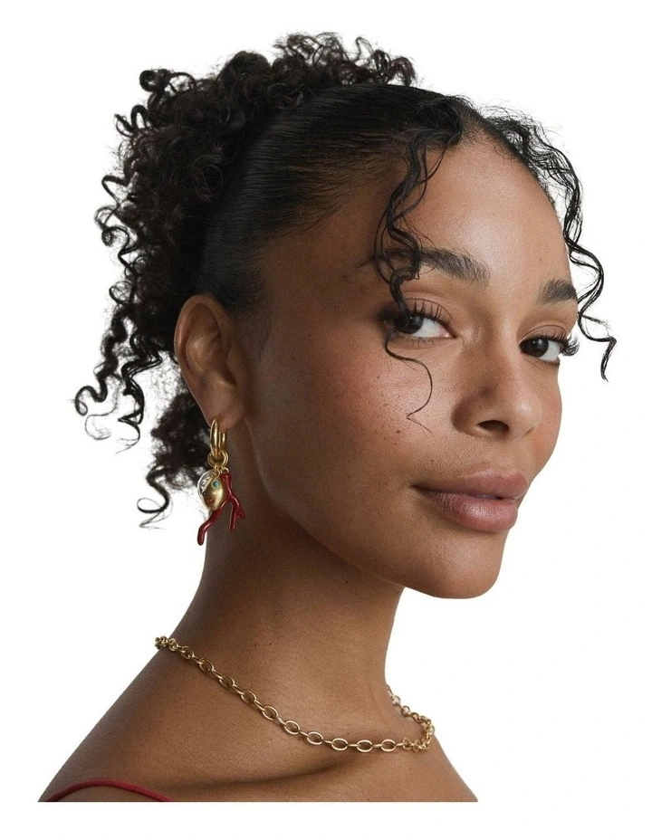 Cladiella Charm Hoop Earrings Ear in Multicolour image 3