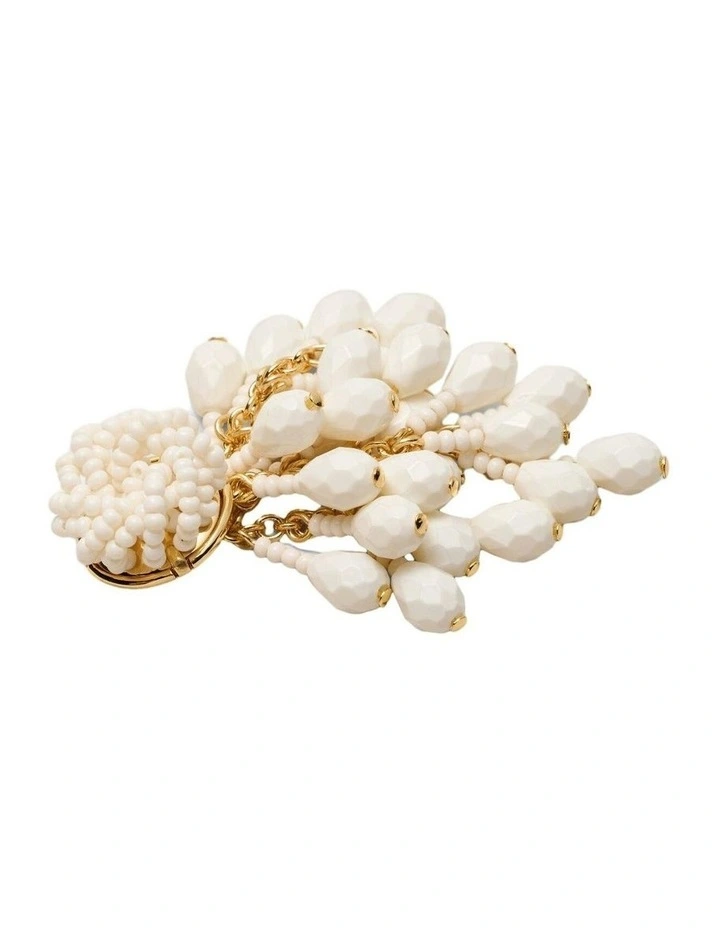 Tidal Beaded Earrings Ear in Off White image 3