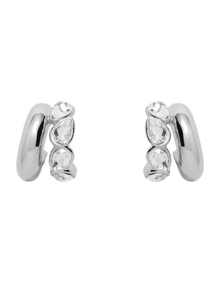 Aurelune Hoop Earrings Ear in Silver image 1