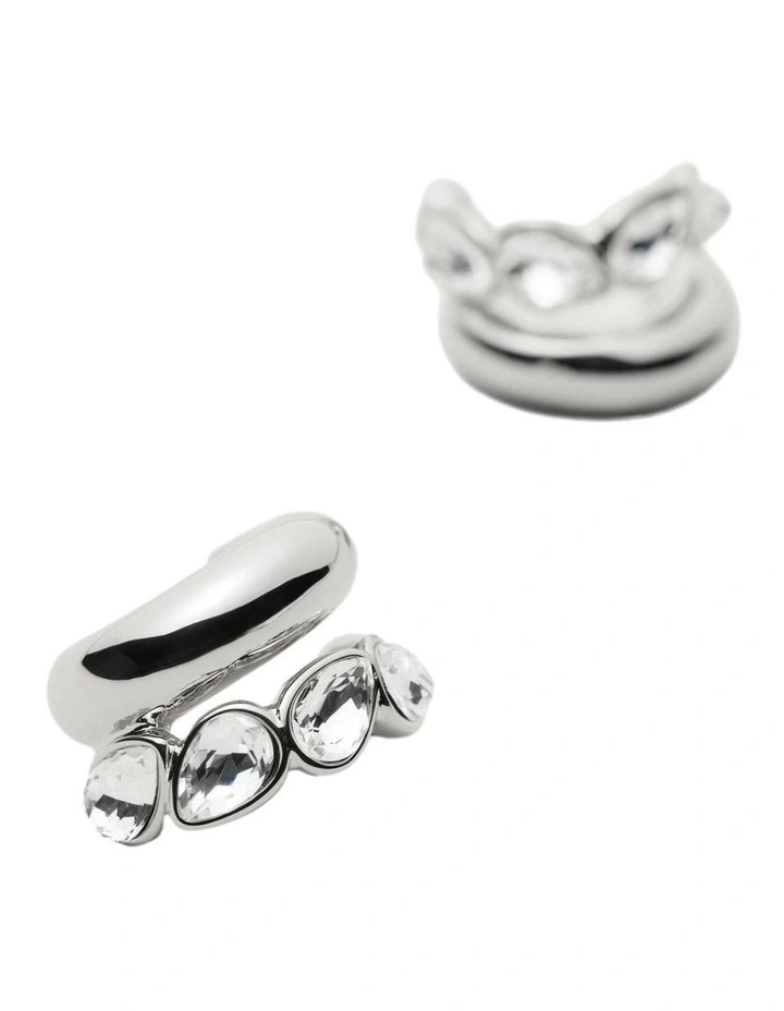 Aurelune Hoop Earrings Ear in Silver image 2