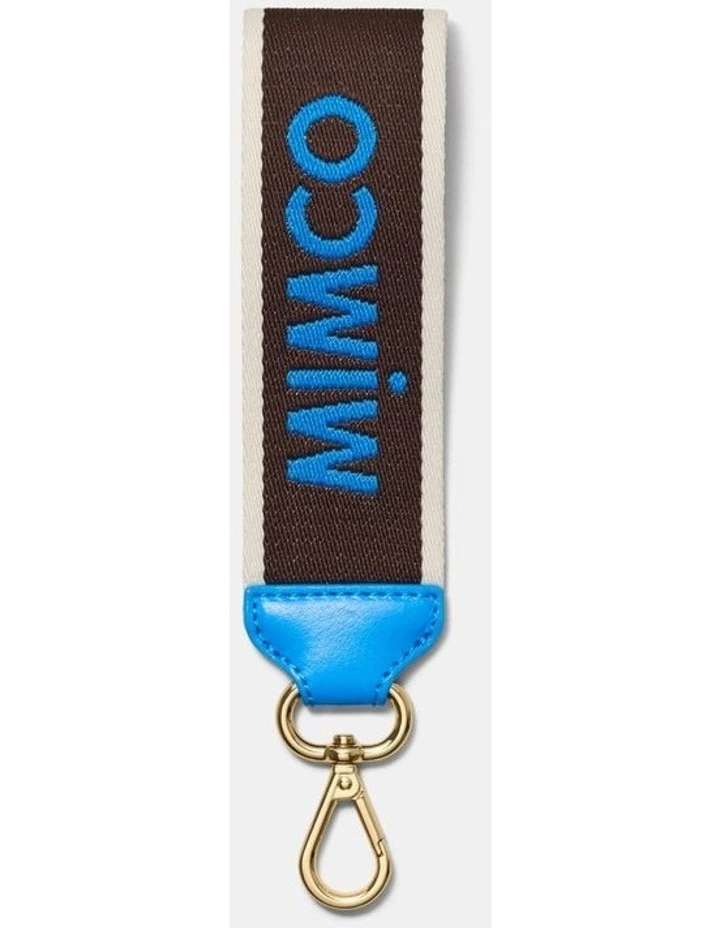 Stripe Webbing Wrist Strap Pouch in Chocolate image 1