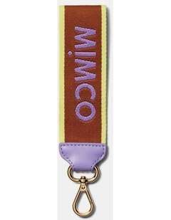 Stripe Webbing Wrist Strap Pouch in Rust