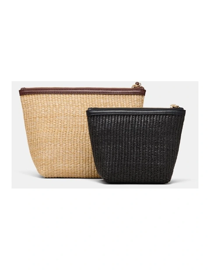 Duo Cosmetic Case Pouch in Natural image 3