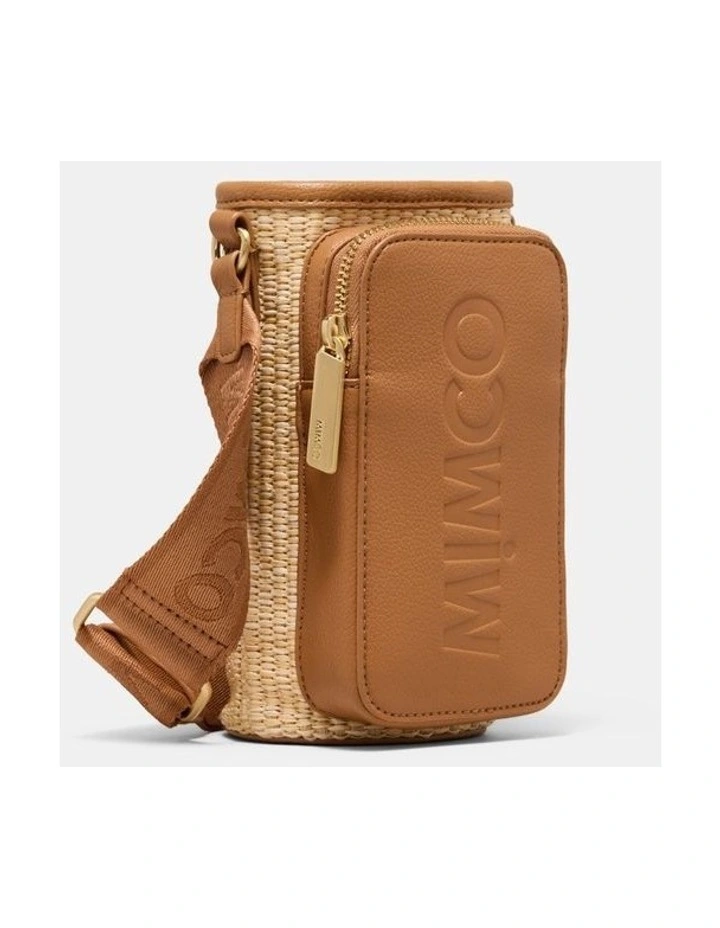 Patch Crossbody Water Bottle Pouch in Natural image 3