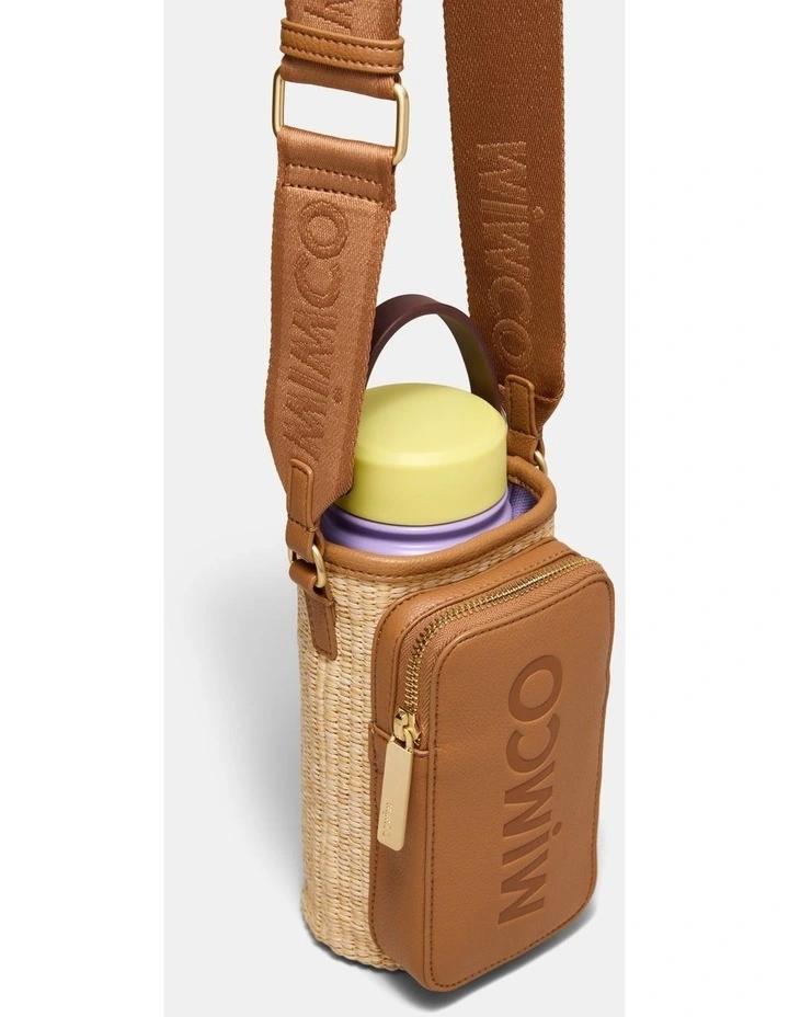 Patch Crossbody Water Bottle Pouch in Natural image 5
