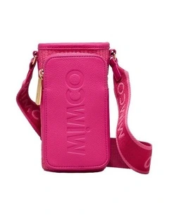 Patch Crossbody Water Bottle Pouch in Fuchsia