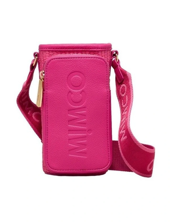 Patch Crossbody Water Bottle Pouch in Fuchsia image 1