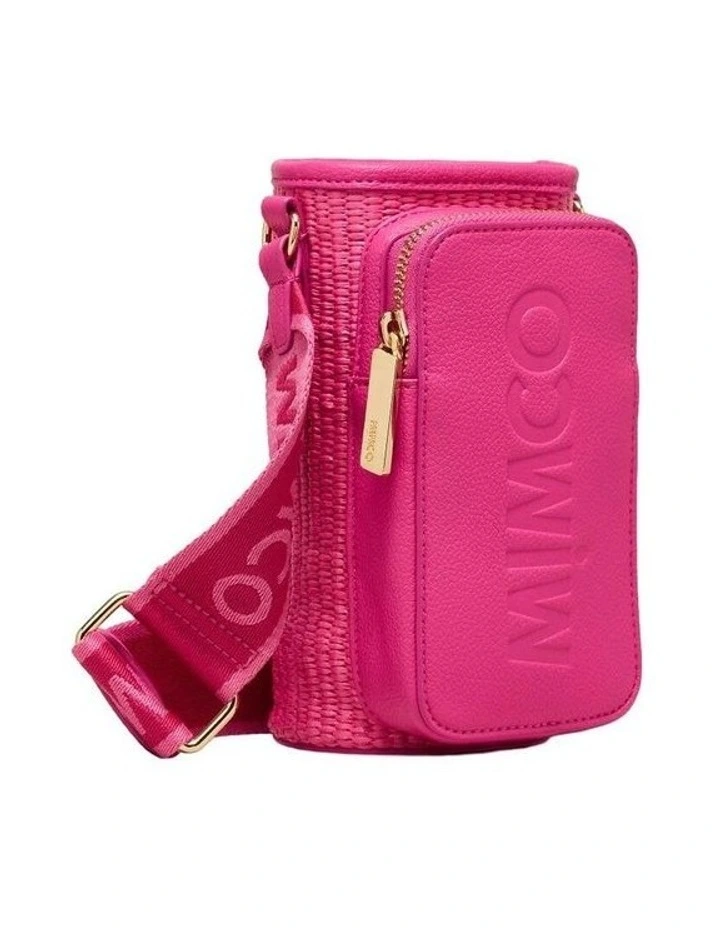 Patch Crossbody Water Bottle Pouch in Fuchsia image 3