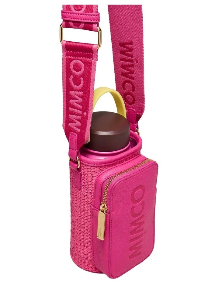 Patch Crossbody Water Bottle Pouch in Fuchsia image 5
