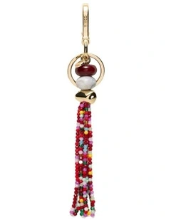 Abyss Beaded Keyring Pouch in Red Multi