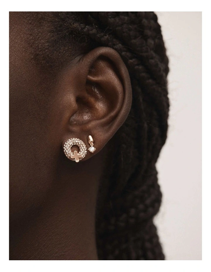 Reflection Stud Earrings in Rose Gold image 2