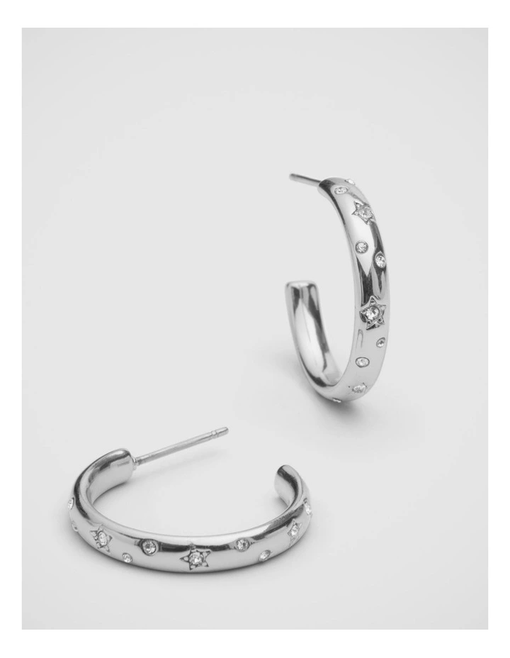 Mimco Stargazing Hoop Earrings In Silver MYER