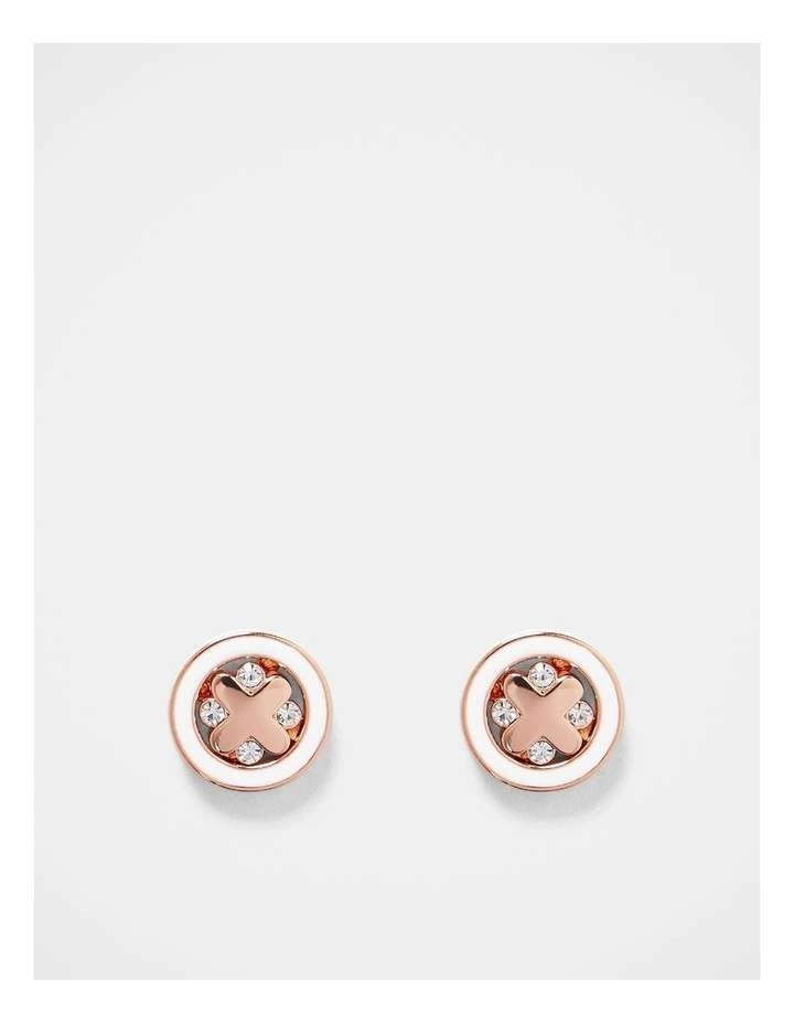 Supermicra Halo Stud Earrings in White image 1