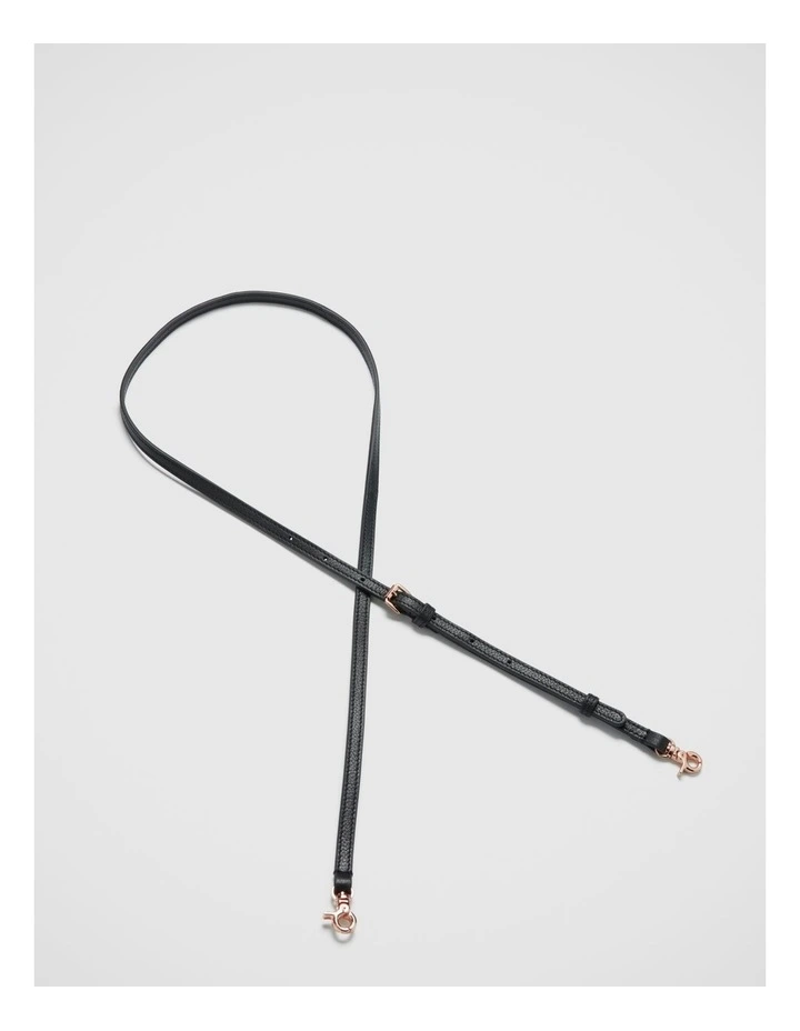 Link Crossbody Bag Strap 8mm in Black Rose Gold image 1