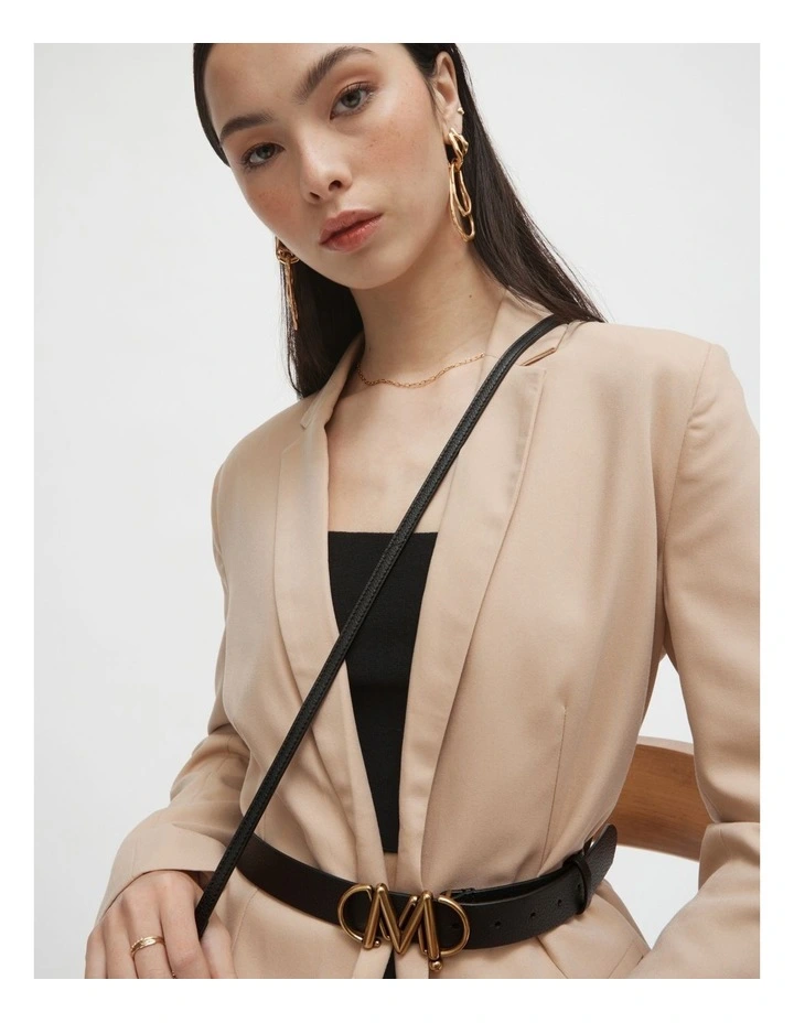 Link Crossbody Bag Strap 8mm in Black Rose Gold image 2
