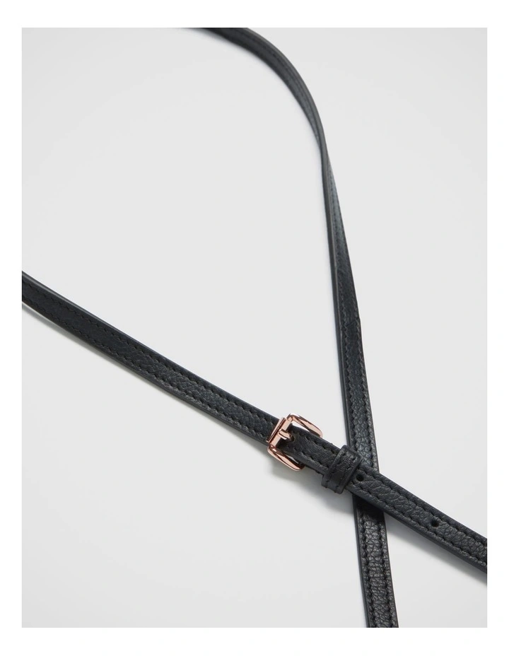 Link Crossbody Bag Strap 8mm in Black Rose Gold image 3