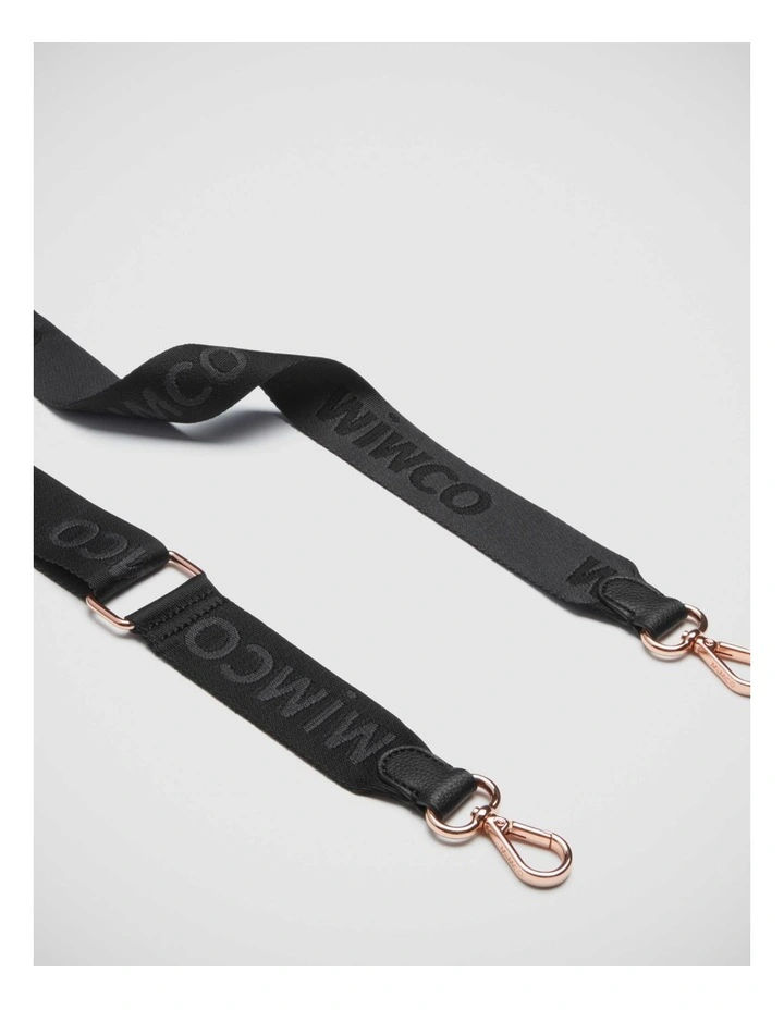 Webbing Bag Strap in Black Rose Gold image 1