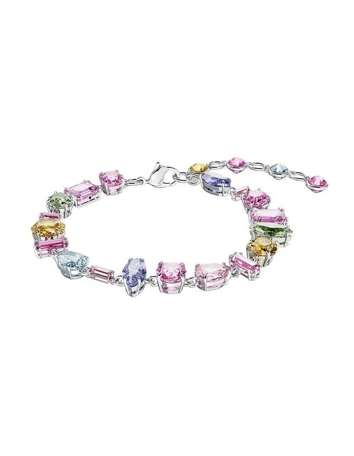 Mixed Cuts Rhodium Plated Gema Bracelet in Multi image 1