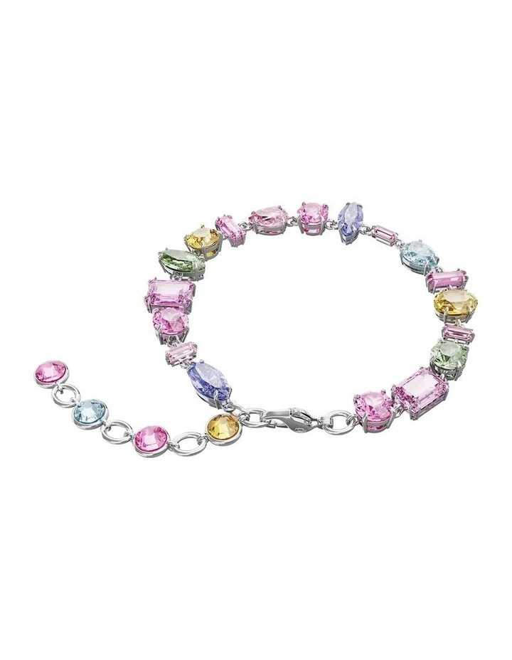 Mixed Cuts Rhodium Plated Gema Bracelet in Multi image 4