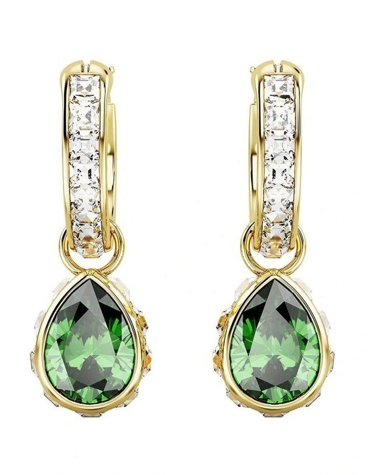 Chroma Drop Earrings Pear Cut Gold-Tone Plated in Green image 2