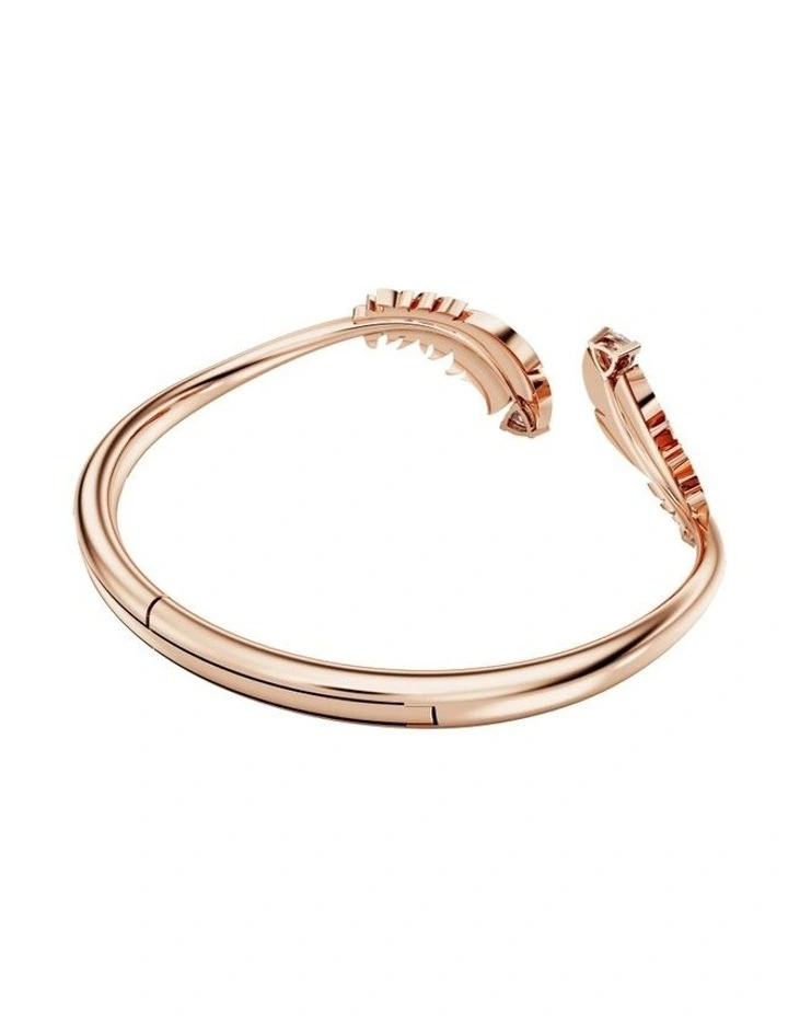 Idyllia Bangle Feather Rose Gold-Tone Plated in White image 4
