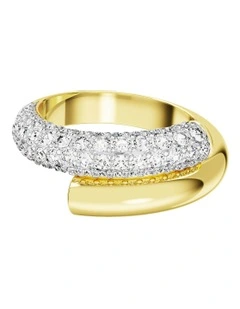 Dextera Cocktail Gold-Tone Plated Ring in White