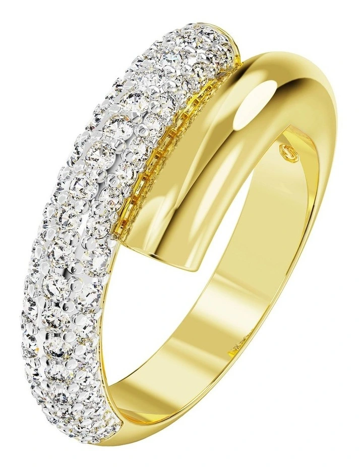 Dextera Cocktail Gold-Tone Plated Ring in White image 2