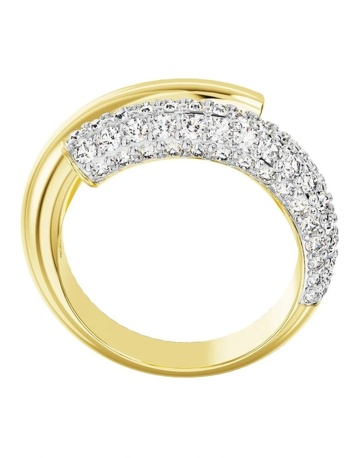 Dextera Cocktail Gold-Tone Plated Ring in White image 4