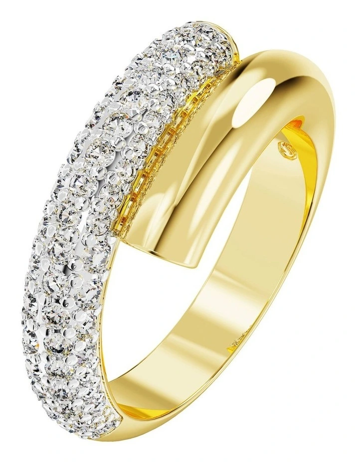 Dextera Cocktail Gold-Tone Plated Ring in White image 2