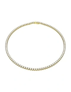 Matrix Tennis Necklace in White/Gold-Tone